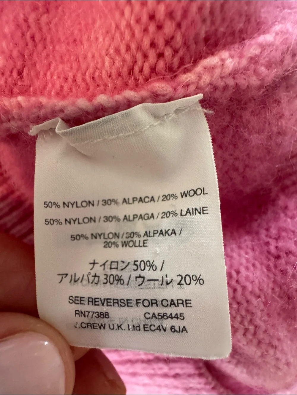 J.Crew Collection Pink Alpaca Tie Bell Sleeve Sweater XS